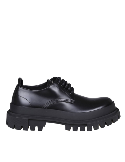 Shop Dolce & Gabbana Leather Lace-up Shoes In Nero/nero