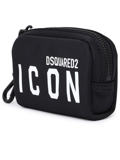 Shop Dsquared2 Logo-printed Zipped Make-up Bag In Nero+nero