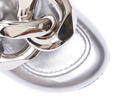 Jw Anderson Chain-link Metallic Loafer Mules In Silver