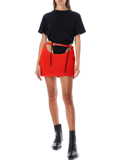 Shop Y/project Y Belt Arc Mini Skirt In Scarlet