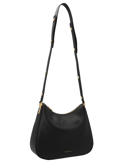 Shop Marni Milano Small Shoulder Bag In Nero