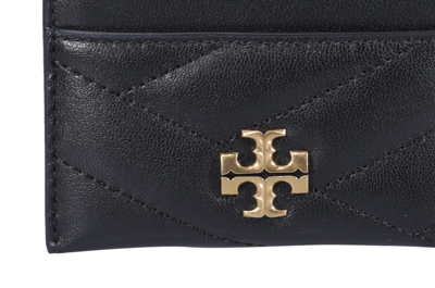 Shop Tory Burch Kira Logo Card Holder In Black