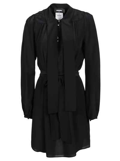 Shop Dsquared2 Bow Mini Dress In Black