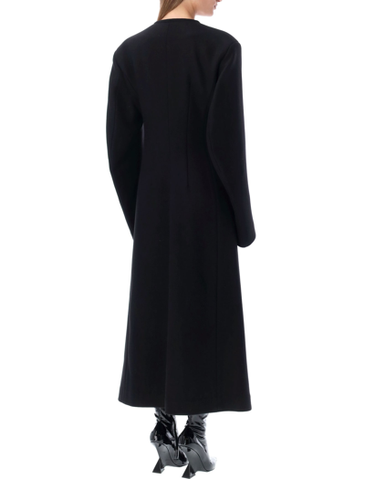 Shop Attico Dallas Long Coat In Black