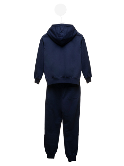Shop Moschino Hooded Tracksuit In Blu