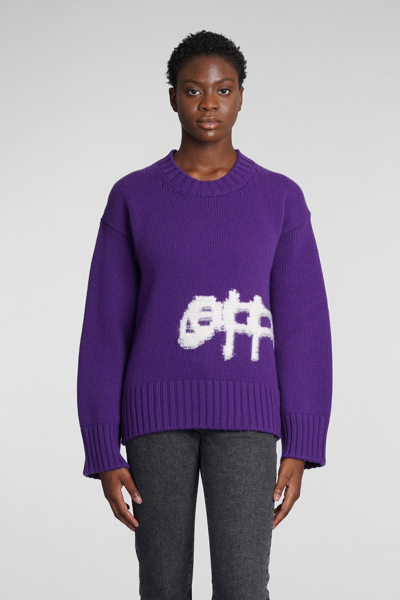 Shop Off-white Knitwear In Viola Wool In Violet