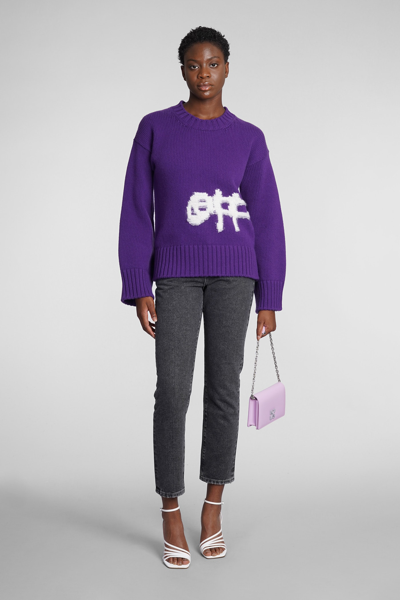 Shop Off-white Knitwear In Viola Wool In Violet