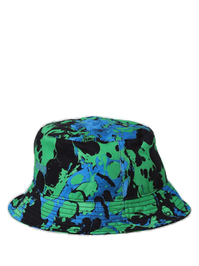 Shop Msgm Tie-dyed Bucket Hat In Green