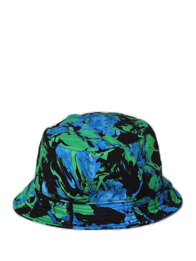 Shop Msgm Tie-dyed Bucket Hat In Green