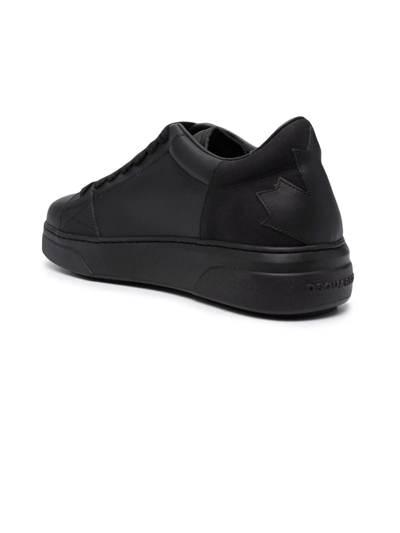 Shop Dsquared2 Black Leather Sneakers