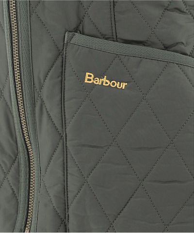 Shop Barbour Logo Embroidered Reversible Gilet In Dark Olive