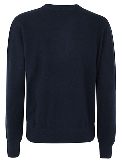 Shop Isabel Marant Étoile Long Sleeved Crewneck Sweater In Midnight