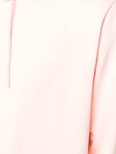 Shop Apc Pink Cotton Hoodie
