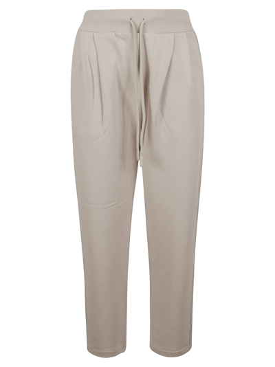 Shop Fabiana Filippi Drawstring Waist Plain Track Pants In Beige