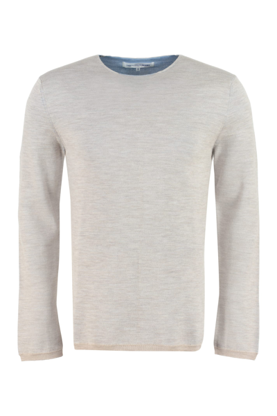 Shop Comme Des Garçons Long Sleeve Crew-neck Sweater In Beige