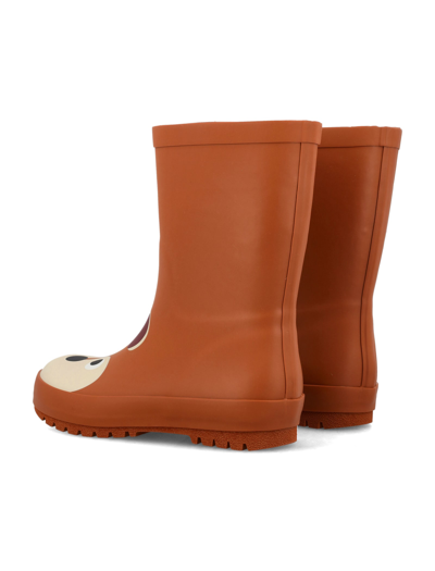 Shop Stella Mccartney Deer Print Rain Boots In Brown