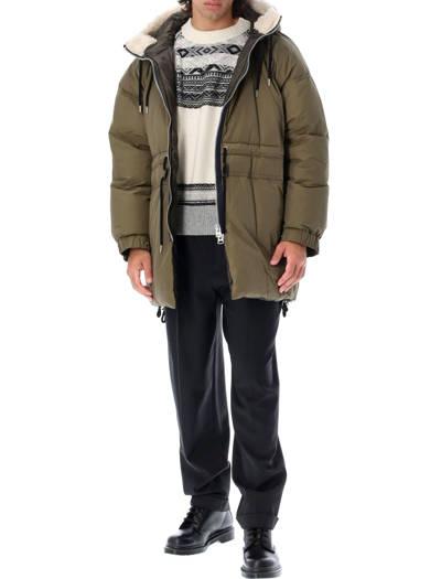 Shop Sacai Padded Parka In Khaki