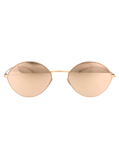 Shop Mykita Mmesse020 Sunglasses In 295 E12 Champagne Gold Champagne Gold