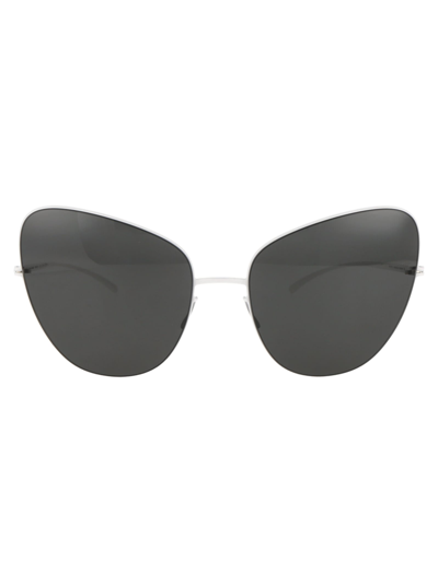 Shop Mykita Mmesse018 Sunglasses In 333 E13 White Dark Grey Solid