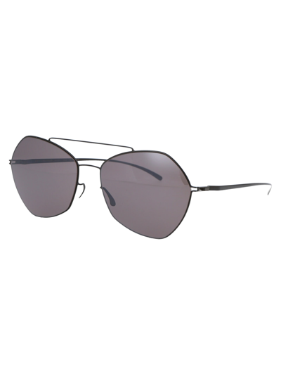 Shop Mykita Mmesse012 Sunglasses In 195 E6 Dark Grey Dark Purple Flash
