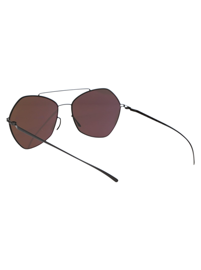 Shop Mykita Mmesse012 Sunglasses In 195 E6 Dark Grey Dark Purple Flash
