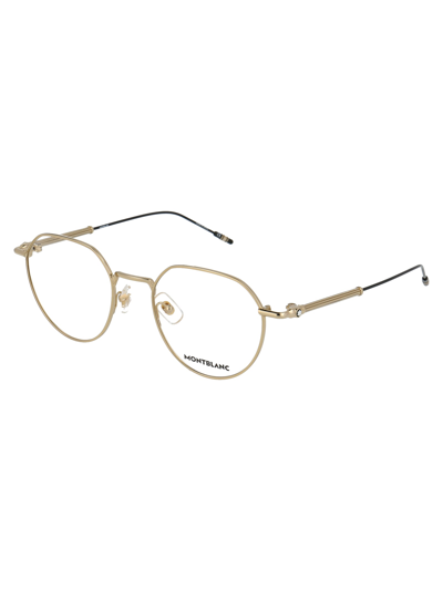Shop Montblanc Mb0060o Glasses In 002 Gold Gold Transparent