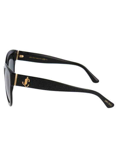 Shop Jimmy Choo Jill/g/s Sunglasses In Ns89o Bk Glittr