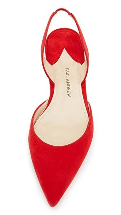 Shop Paul Andrew Rhea Suede Flats In Electric Red