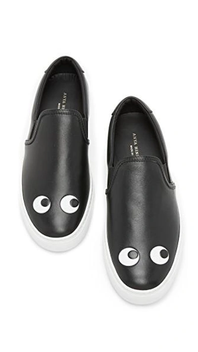 Shop Anya Hindmarch Skater Eyes Trainers In Black