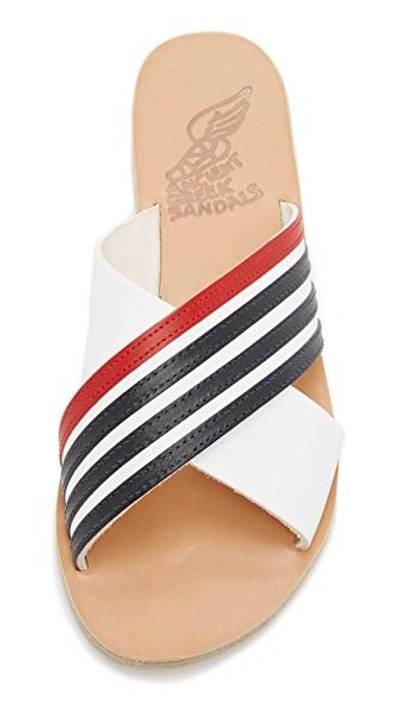 Shop Ancient Greek Sandals Thais Crisscross Striped Sandals In Nautical Stripe