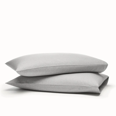 Boll & Branch Organic Flannel Heathered Pillowcase Set In Heathered Grey [hidden]