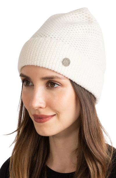 Shop Bruno Magli Honeycomb Knit Cashmere Beanie In Ivory