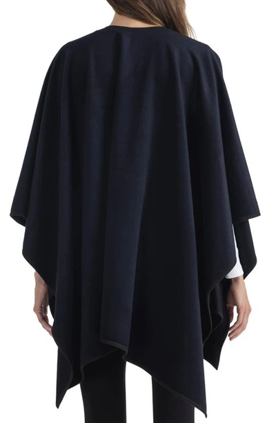 Bruno Magli Cashmere Blend Rib Knit Cape In Navy