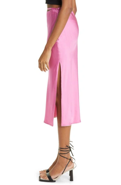 Shop Jacquemus La Jupe Notte Satin Skirt In Pink