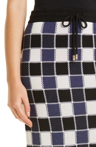 Shop Hugo Boss Fiallah Check Wool Blend Jacquard Pencil Skirt In Midnight Fantasy