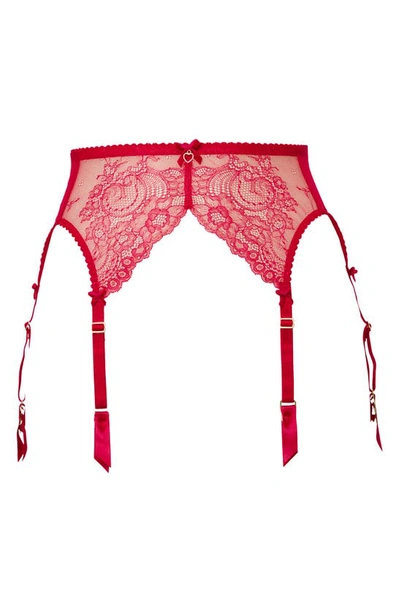 Shop Dita Von Teese Fiamma Suspender Belt In Rose Red