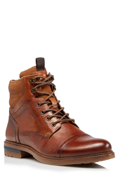 Shop Dune London Candor Lace-up Cap Toe Boot In Tan