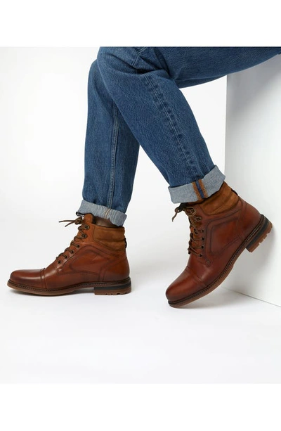 Dune London Candor Lace-up Cap Toe Boot In Tan