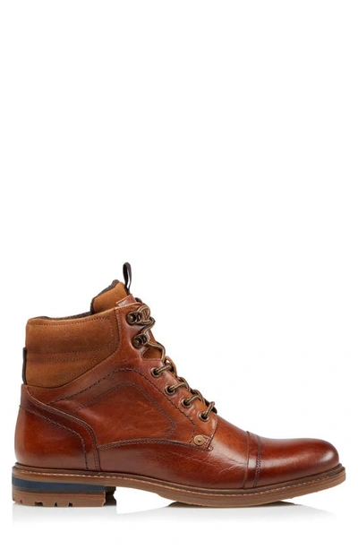 Dune London Candor Lace-up Cap Toe Boot In Tan