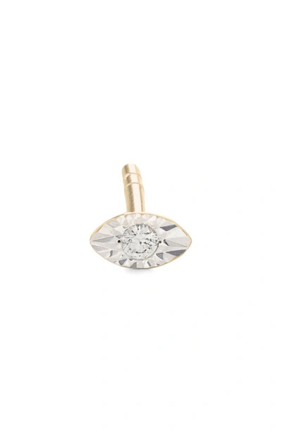 Shop Monica Vinader 14k Gold Marquise Diamond Single Stud Earring In 14kt Solid Gold
