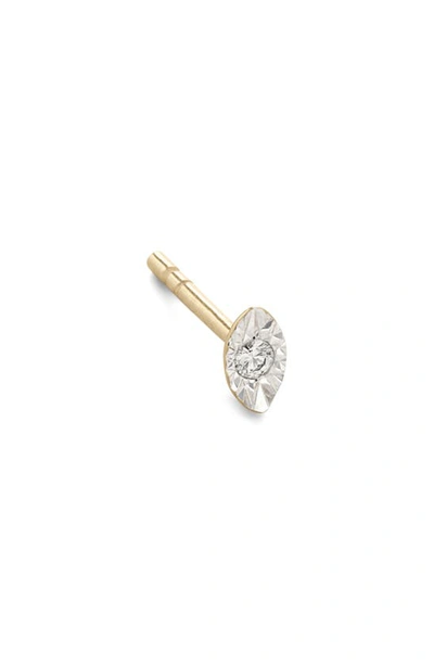 Shop Monica Vinader 14k Gold Marquise Diamond Single Stud Earring In 14kt Solid Gold