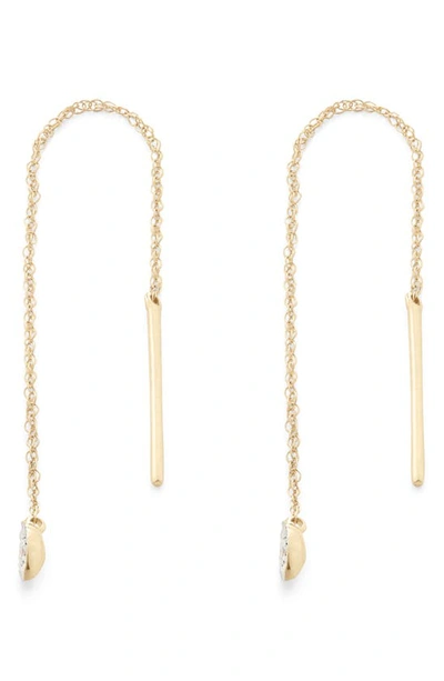 Shop Monica Vinader 14k Gold Marquise Diamond Threader Earrings In 14kt Solid Gold