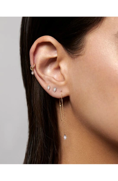 Monica Vinader Marquise Diamond Single Stud Earring In 14kt Solid Gold