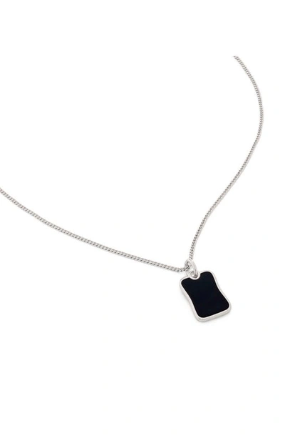 Shop Monica Vinader Black Onyx Pendant Necklace In Sterling Silver