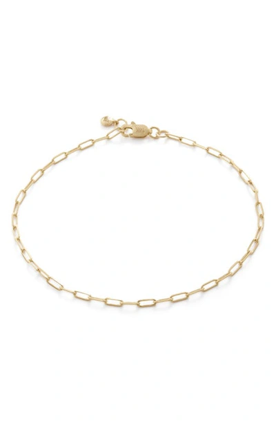 Shop Monica Vinader 14k Gold Paper Clip Chain Bracelet In 14kt Solid Gold