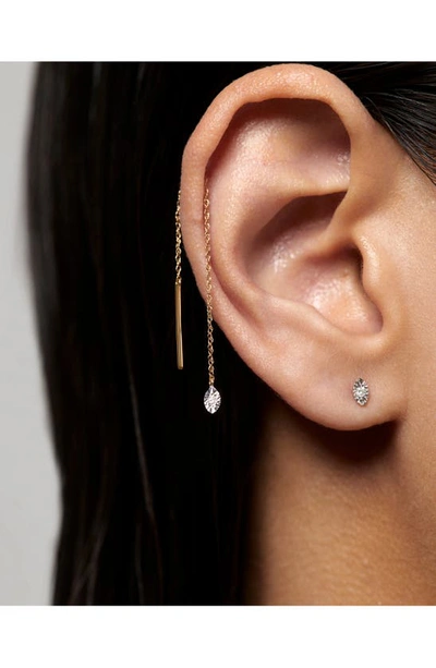 Shop Monica Vinader 14k Gold Marquise Diamond Single Threader Earring In 14kt Solid Gold