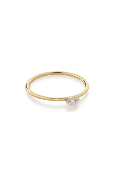 Shop Monica Vinader 14k Gold Marquise Diamond Stacking Ring In 14kt Solid Gold