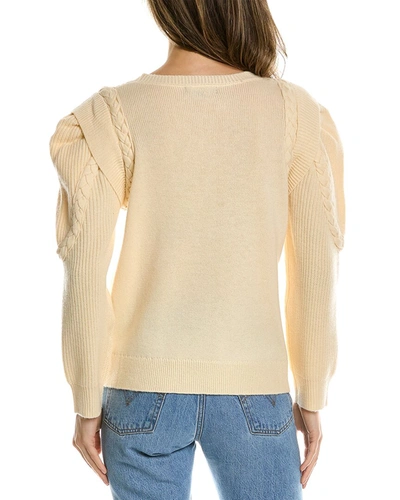 Shop Lea & Viola Braided Wool & Cashmere-blend Sweater In Beige