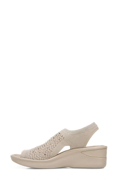 Shop Bzees Star Bright Knit Wedge Sandal In Champagne Engineered Knit