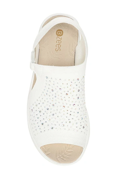 Shop Bzees Star Bright Knit Wedge Sandal In White